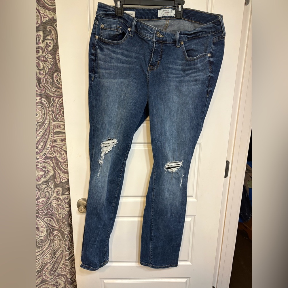 Torrid Dark and Light Blue Denim Jeans